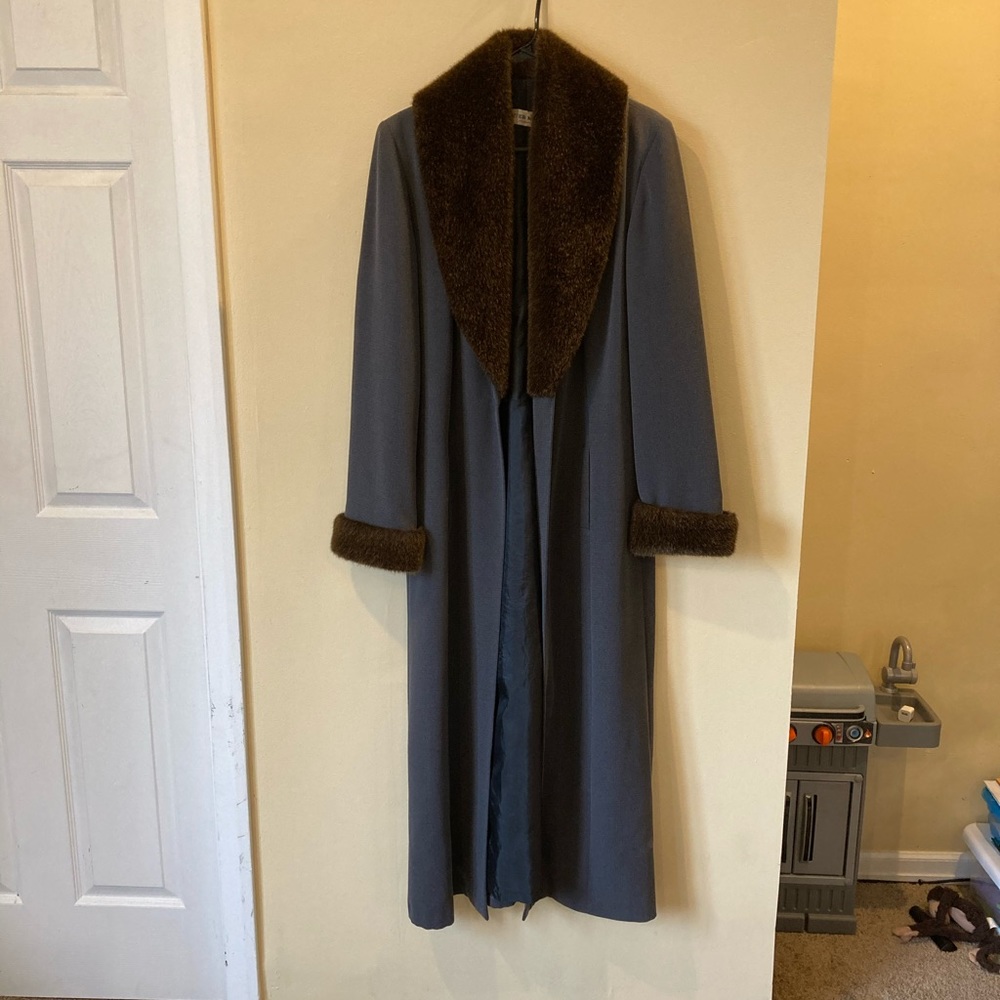 Vintage faux fur trench coat